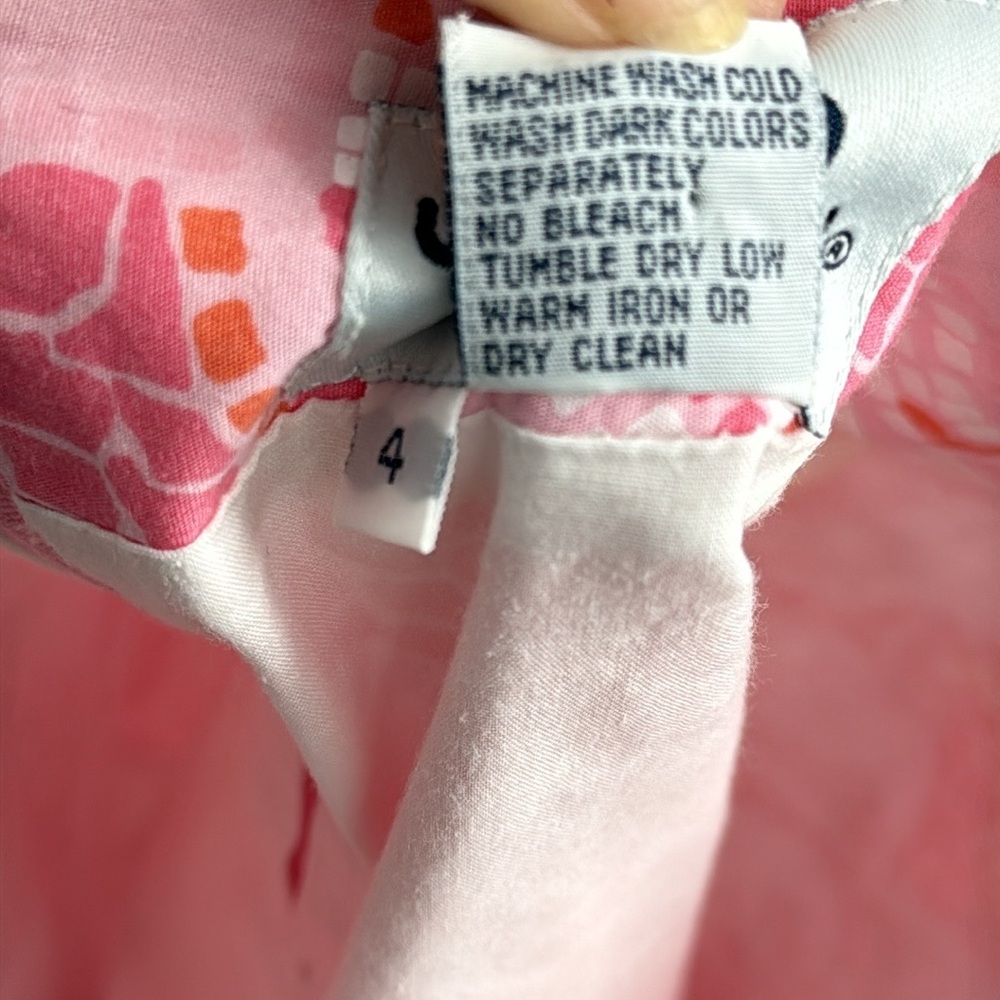 Lilly Pulitzer Vintage White Label Pink Mosaic Floral hibiscus Skirt size 4 - Picture 6 of 10